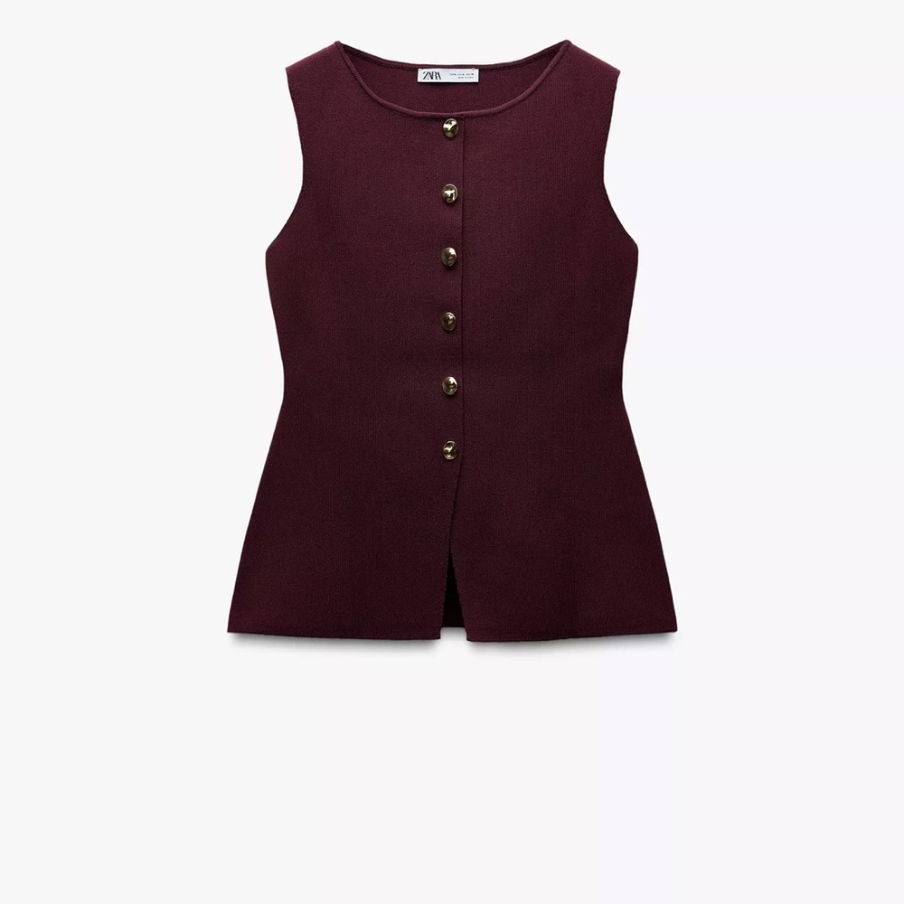 Zara Deep Burgundy Knit Top